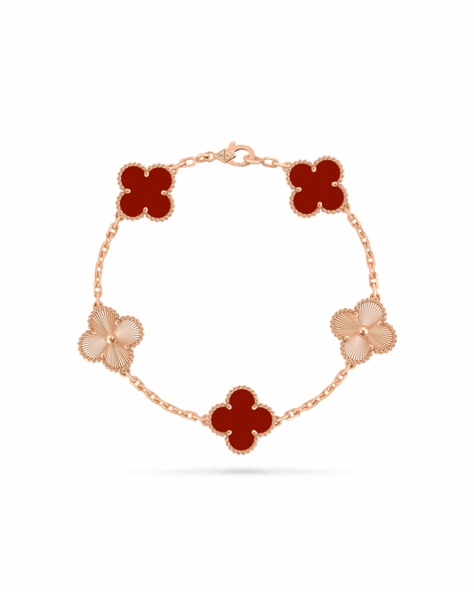 Pulsera VCA oro rosa/cornalina 18k